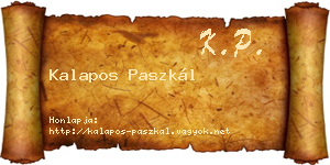 Kalapos Paszkál névjegykártya